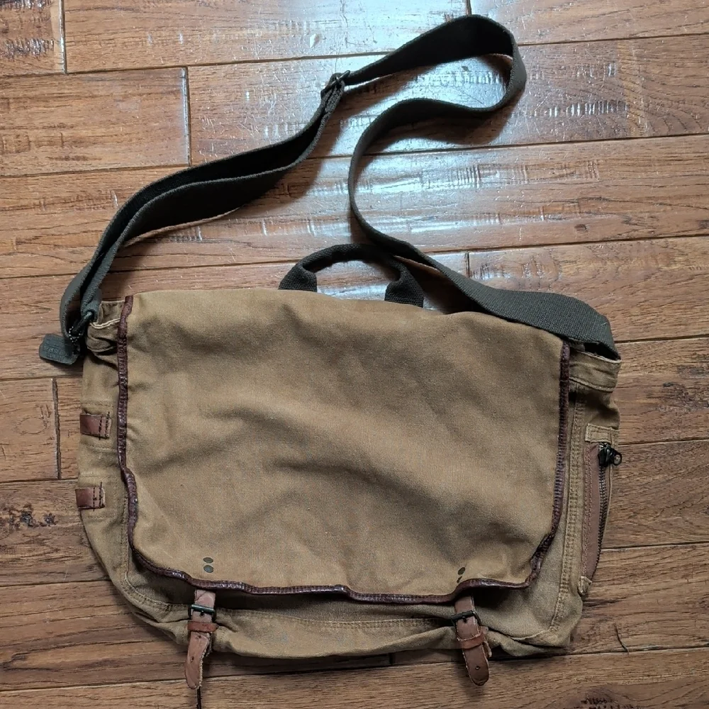 Old Navy Surplus Gear Vintage Brown Canvas Large Messenger Bag